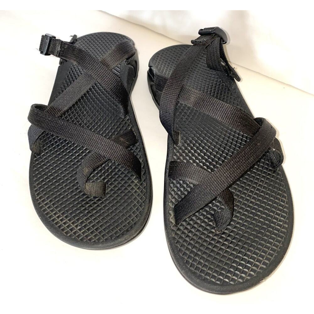 CHACO Grandeur Sz 6 Adj Strap Black Sandal Wms Camping Hiking Walk